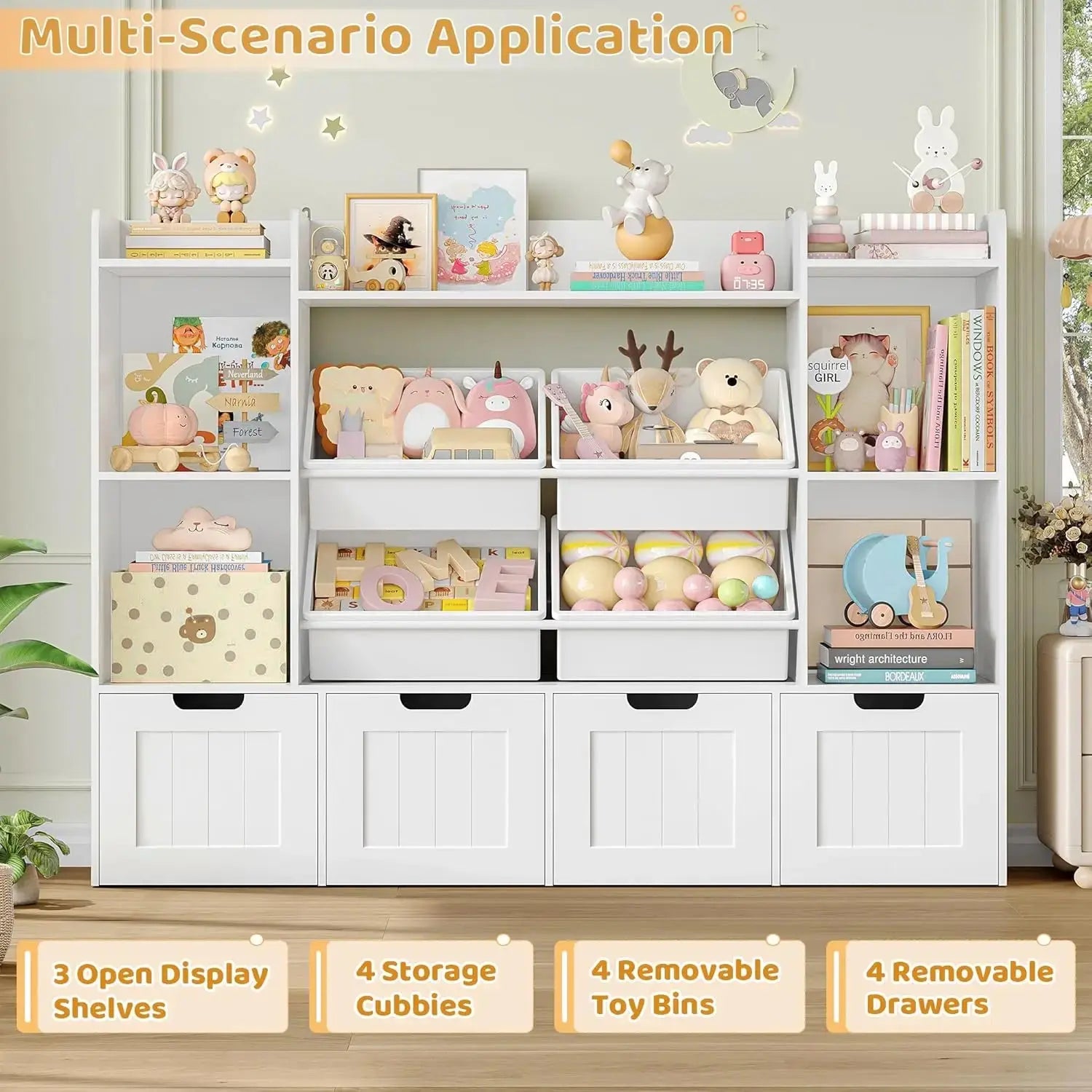 Where Every Toy Has a Happy Home — 4-in-1 Kids Toy Organizer with Drawers, Bins, Cubbies & Shelves comfydesigners