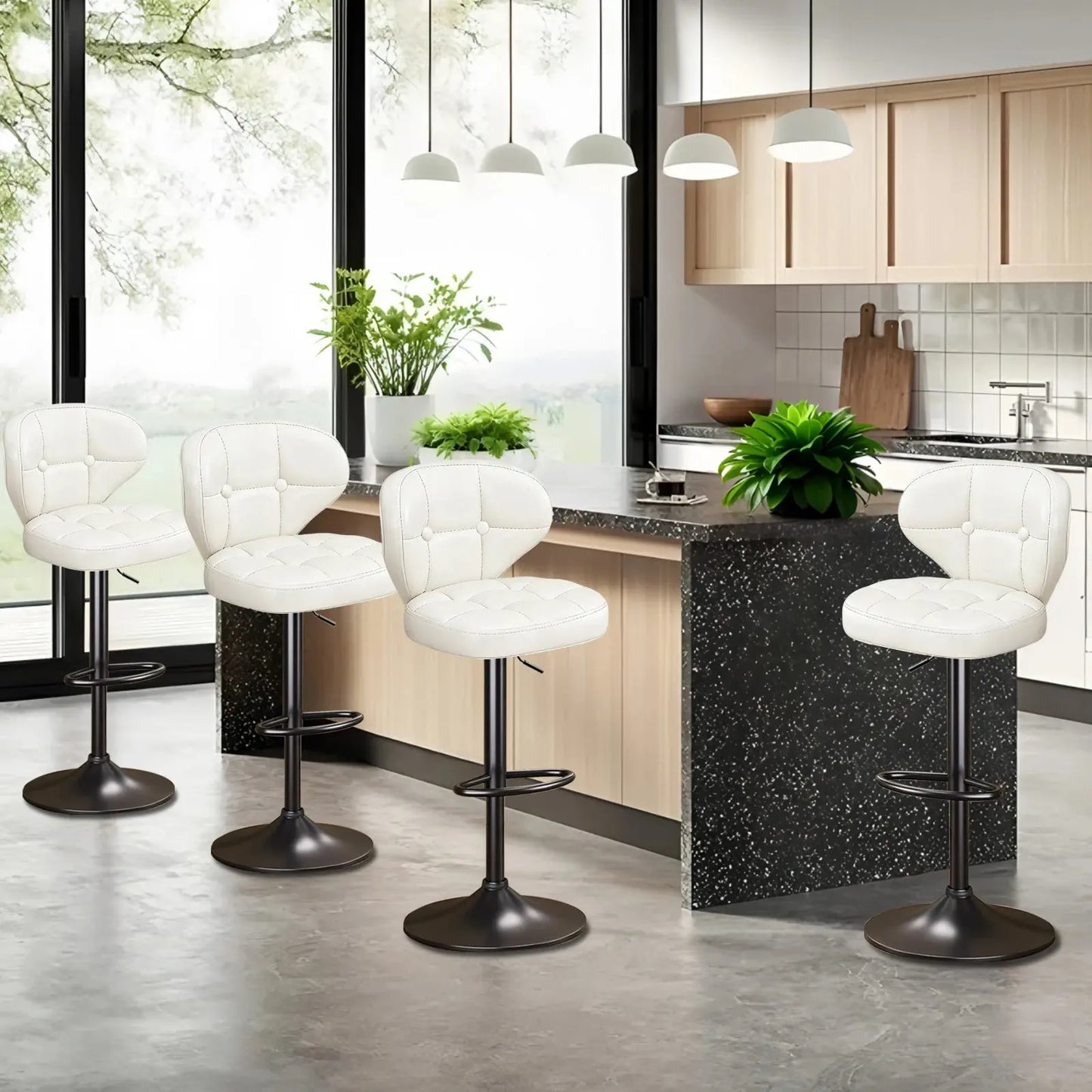 Adjustable Swivel Counter Height Bar Stools, Set of 4 comfydesigners