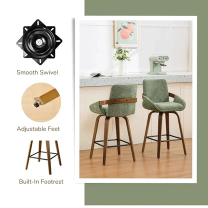 Counter Height Swivel Bar Stools, Set of 2 comfydesigners