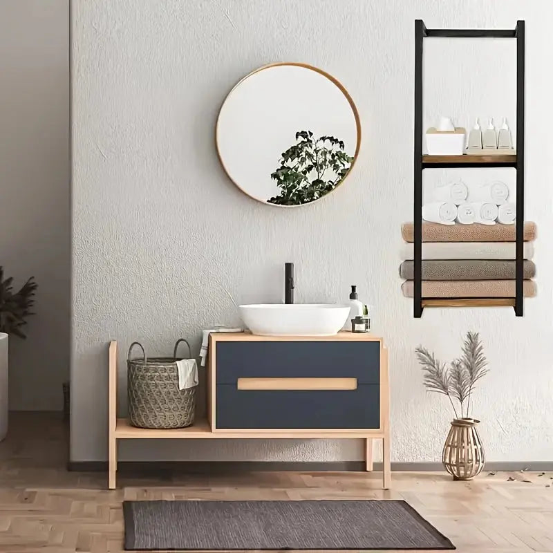 2-layer Carbon Steel Wall-Mounted Towel Rack comfydesigners