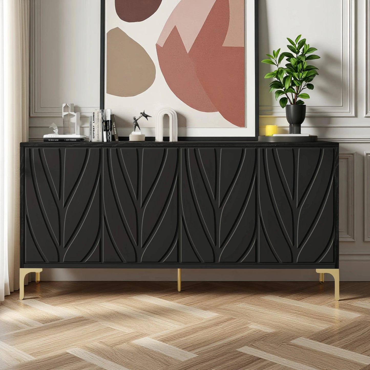 Press-to-Open Design Buffet Cabinet comfydesigners