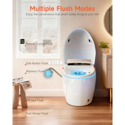 Smart Toilet with Heated Seat and Built-in Bidet Tankless Design comfydesigners