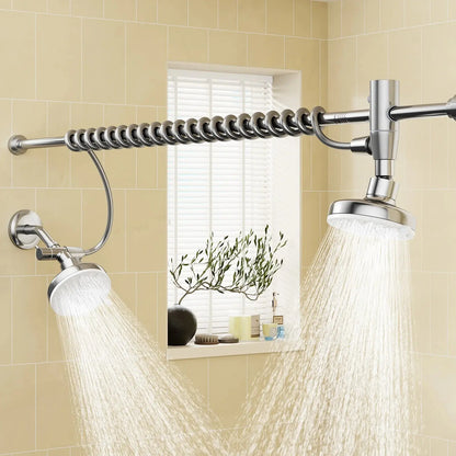 Dual High Pressure Shower Head with Adjustable Slider comfydesigners