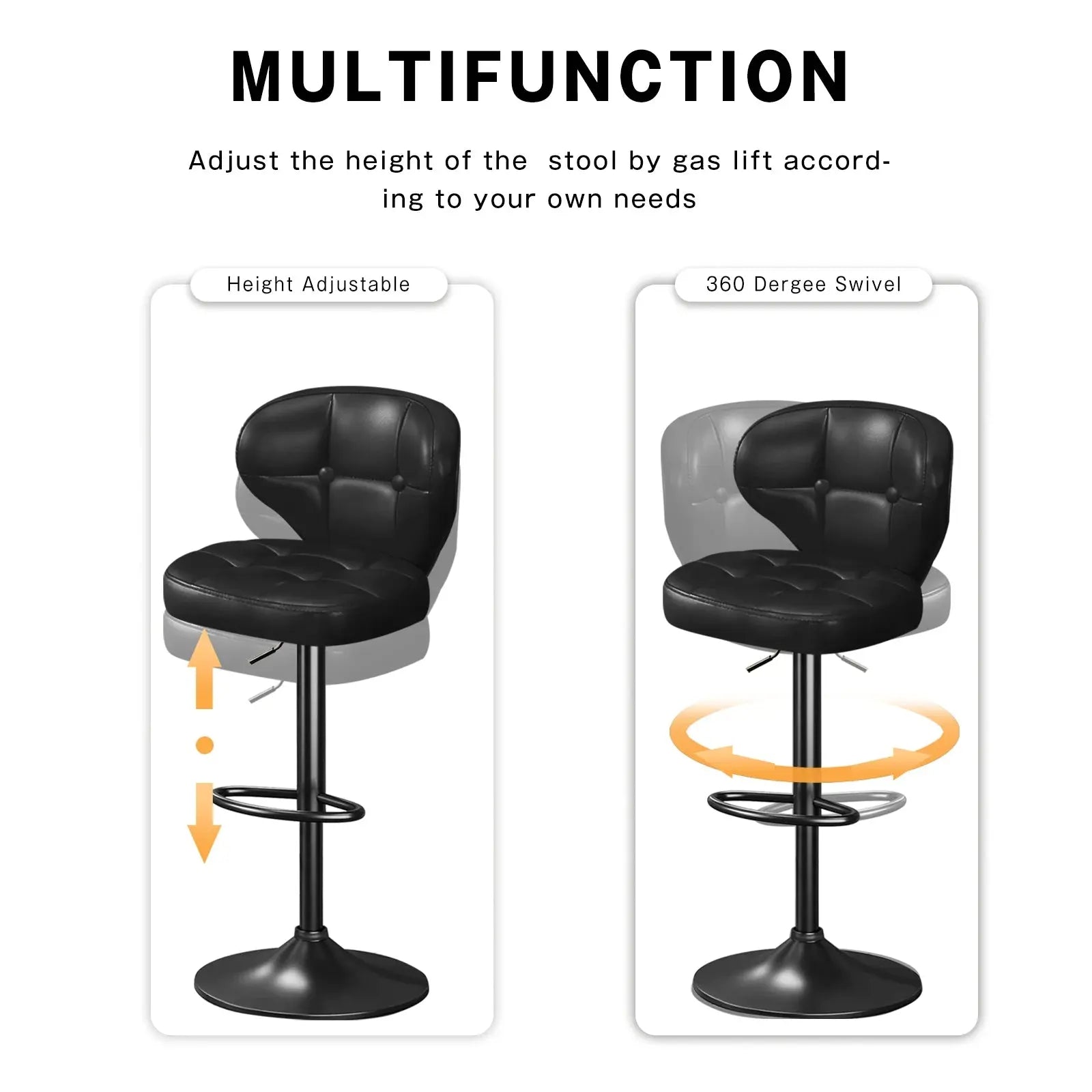 Adjustable Swivel Counter Height Bar Stools, Set of 4 comfydesigners