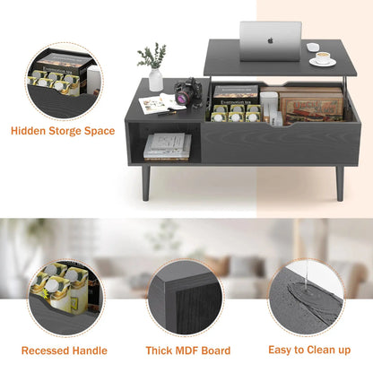 Lift Top Wood Rectangular Coffee Table comfydesigners