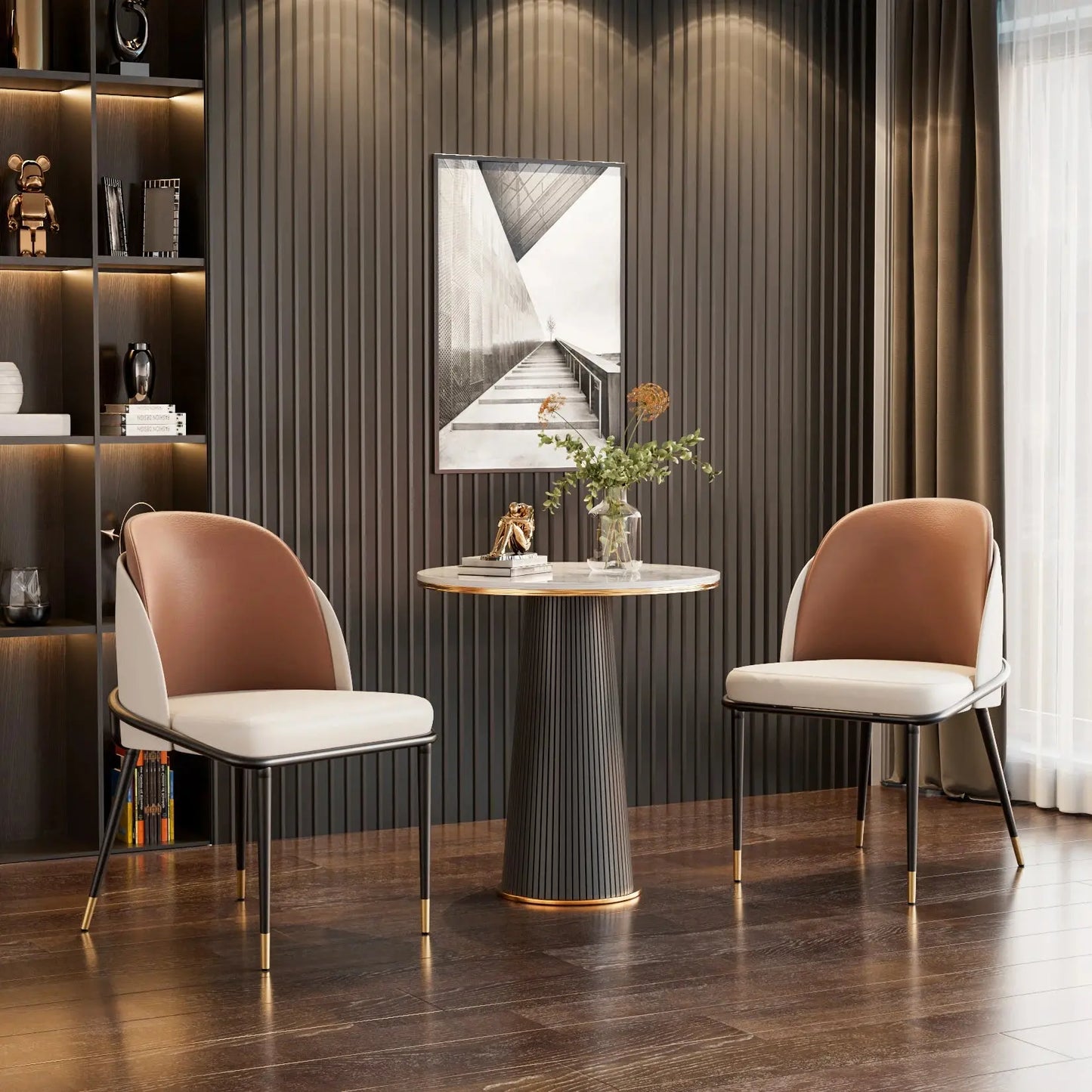 Faux Leather Dining Chair, Set of 2 comfydesigners