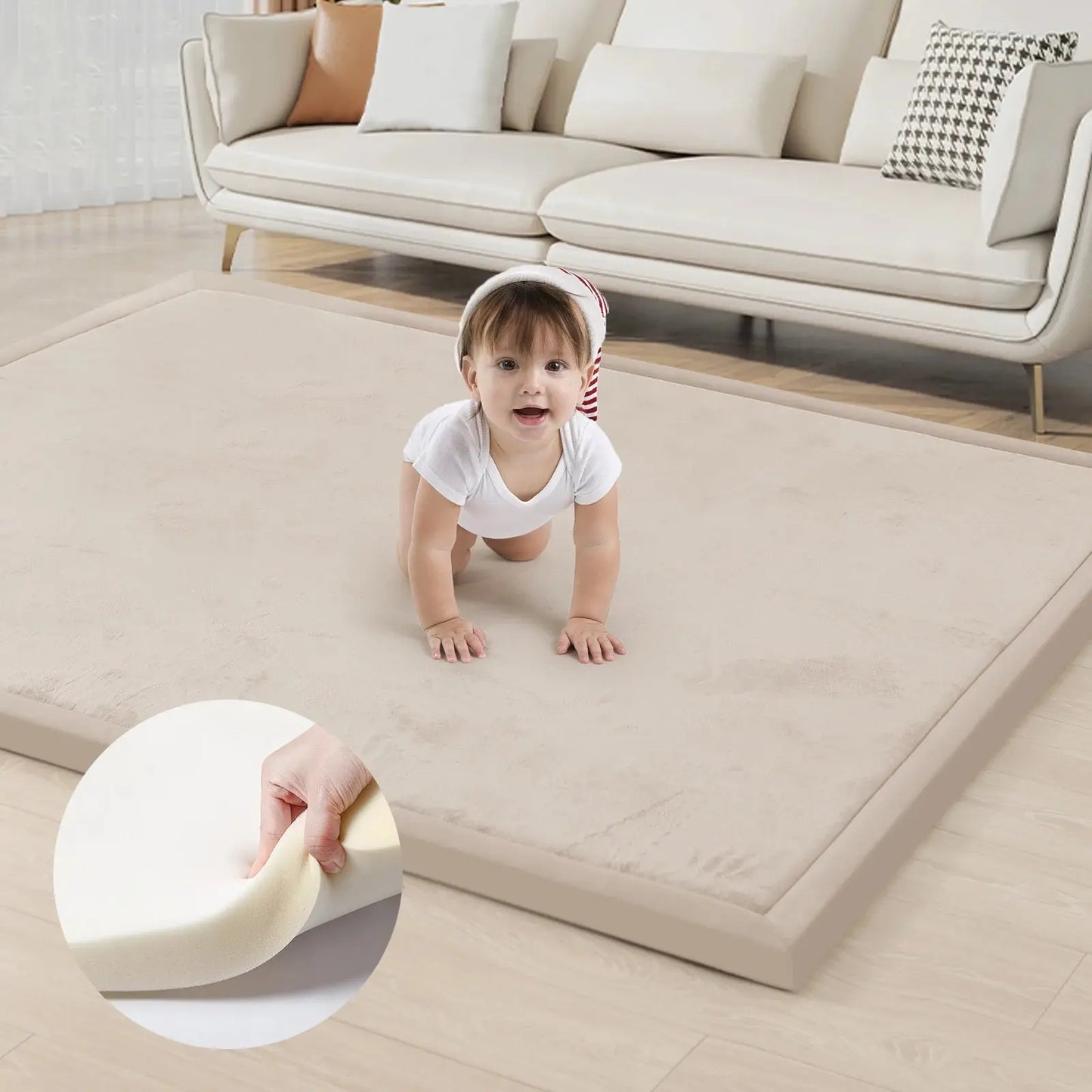 Soft Velvet Padded Minimalist Rug comfydesigners