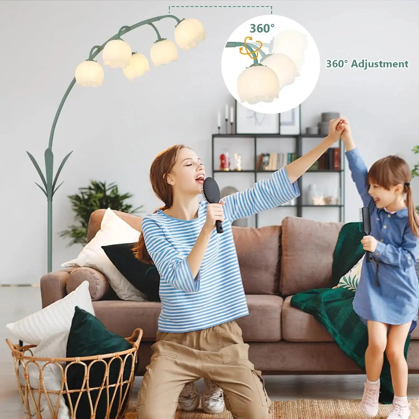 Arc LED Floor Lamp with Flower Design comfydesigners