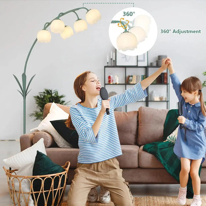 Arc LED Floor Lamp with Flower Design comfydesigners