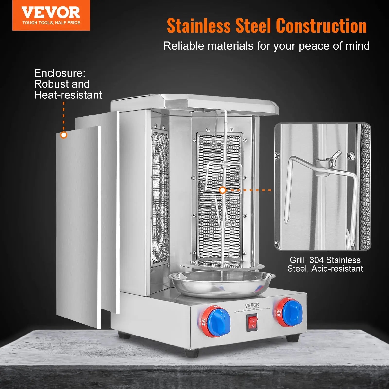 Gas Vertical Shawarma Broiler & Rotisserie Grill comfydesigners