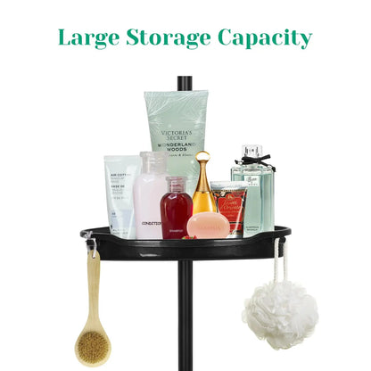 Your Shower. Finally Organized. — 4-Tier Tension Pole Corner Shower Caddy with Self-Draining Shelves comfydesigners