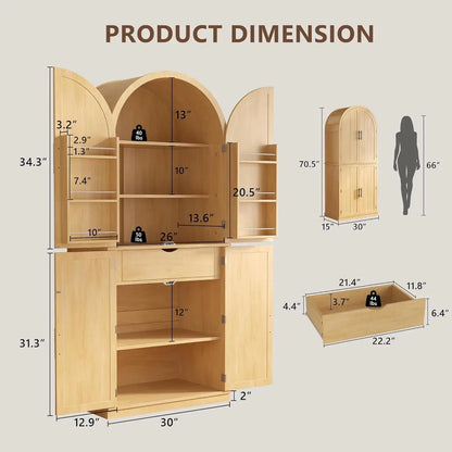 Farmhouse Storage Cabinet with Arched Doors comfydesigners