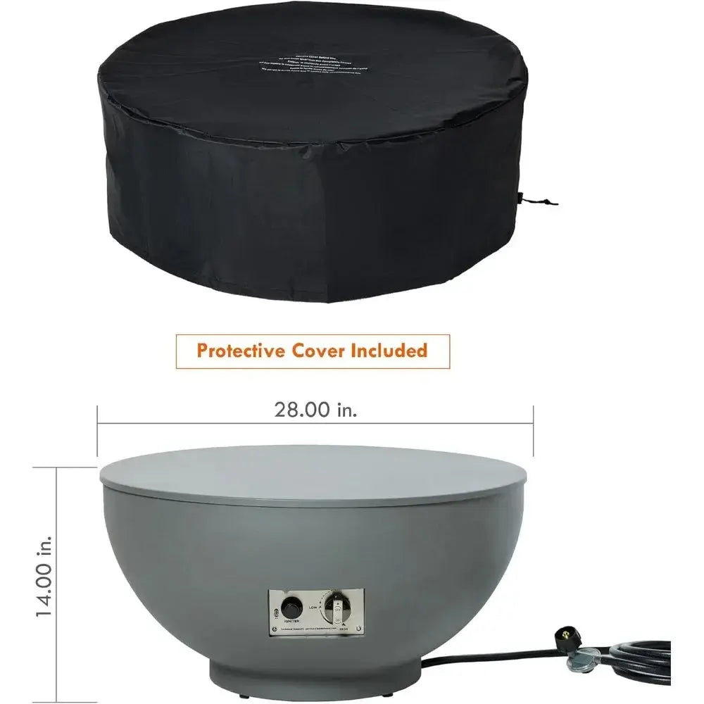 Push a Button. Start the Party. — 28" Propane Fire Pit Table, 58,000 BTU with Convertible Lid comfydesigners
