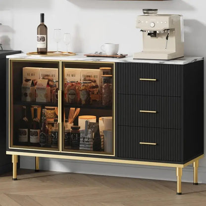 Large Fluted Buffet Sideboard Cabinet with Storage comfydesigners