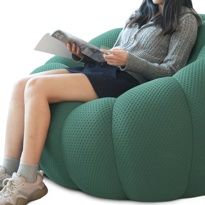 Curved Boneless Sofa with Ottoman