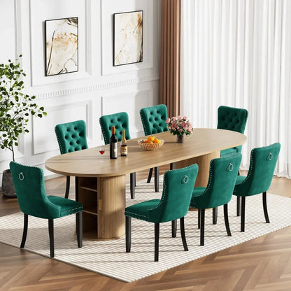 Wooden Extendable Dining Table Set of 8 comfydesigners