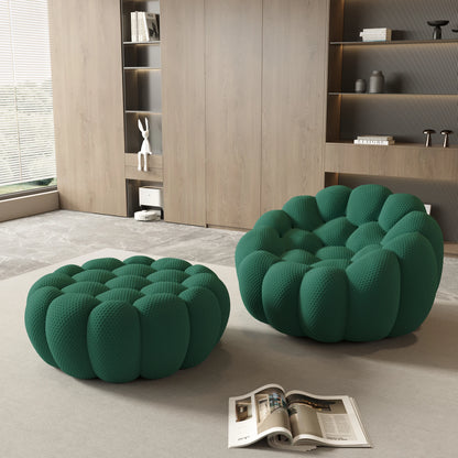 Curved Boneless Sofa with Ottoman
