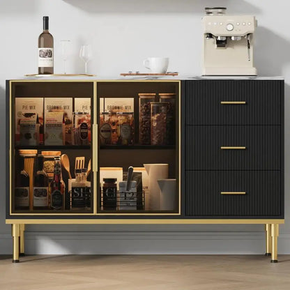 Large Fluted Buffet Sideboard Cabinet with Storage comfydesigners