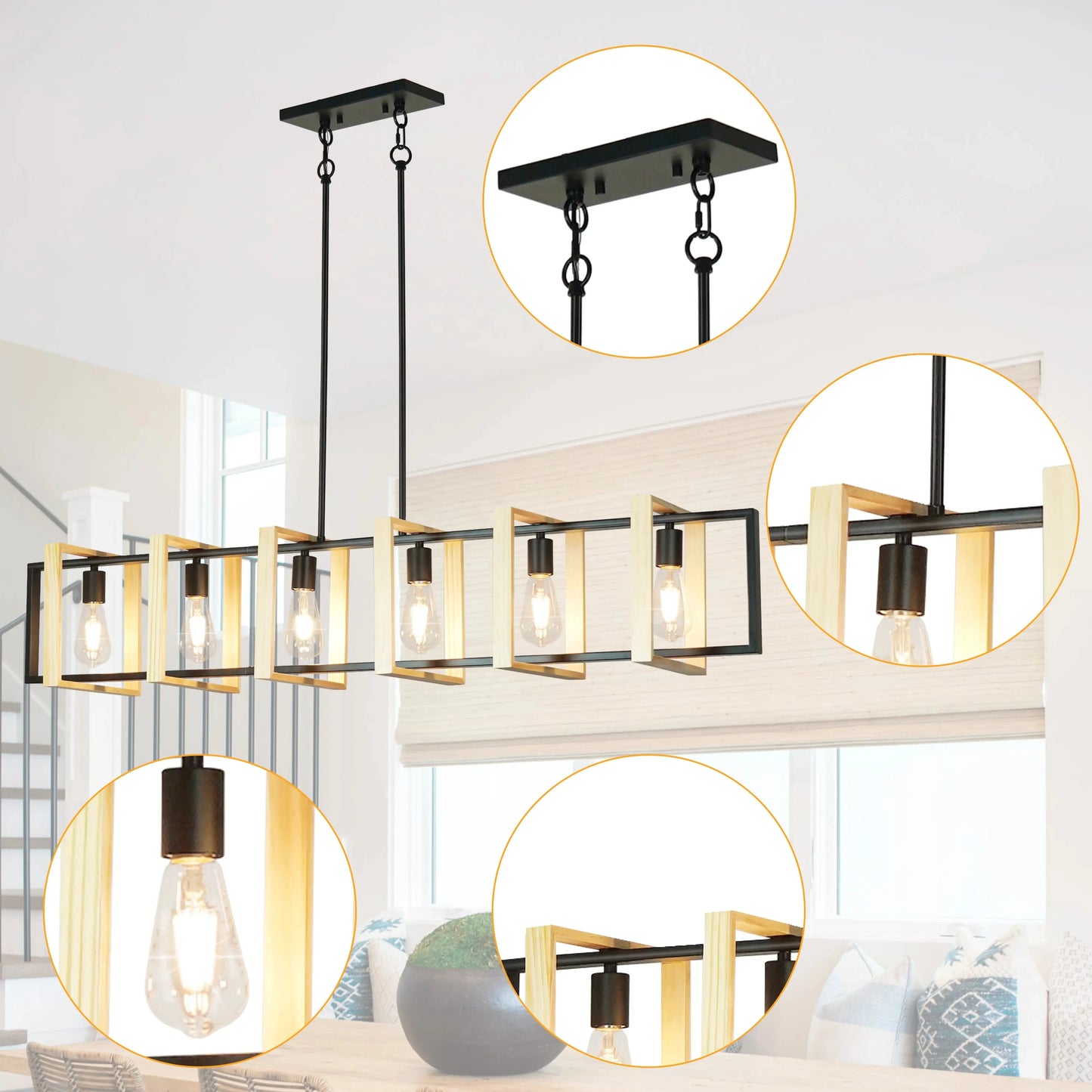 Farmhouse Style Dimmable Chandelier comfydesigners