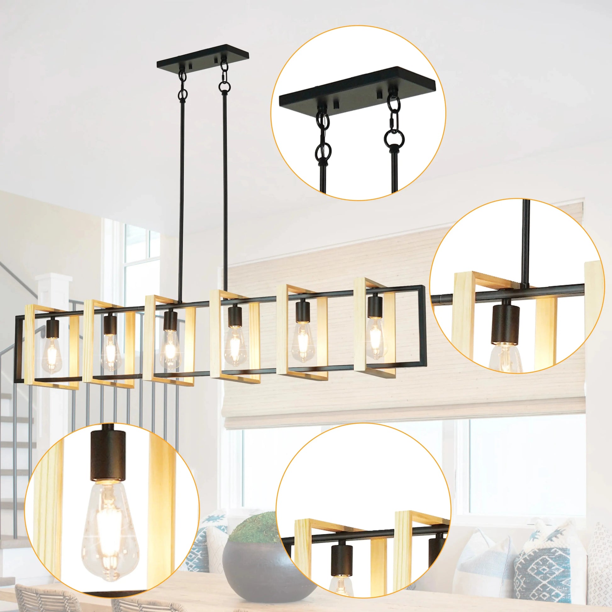Farmhouse Style Dimmable Chandelier comfydesigners