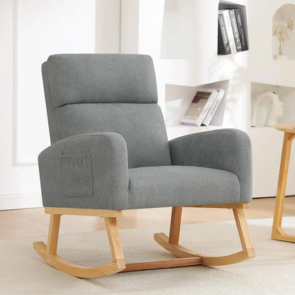 Sherpa Nursery Glider Rocking Chair with Pockets comfydesigners