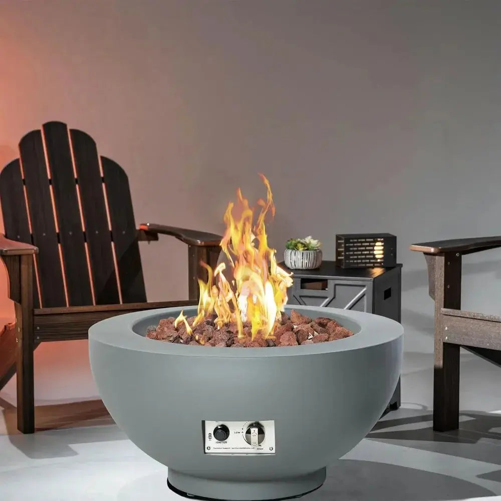 Push a Button. Start the Party. — 28" Propane Fire Pit Table, 58,000 BTU with Convertible Lid comfydesigners