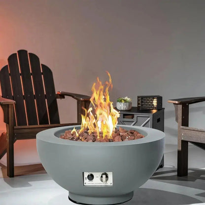Push a Button. Start the Party. — 28" Propane Fire Pit Table, 58,000 BTU with Convertible Lid comfydesigners