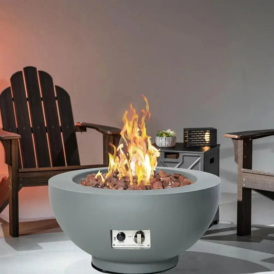 Push a Button. Start the Party. — 28" Propane Fire Pit Table, 58,000 BTU with Convertible Lid comfydesigners
