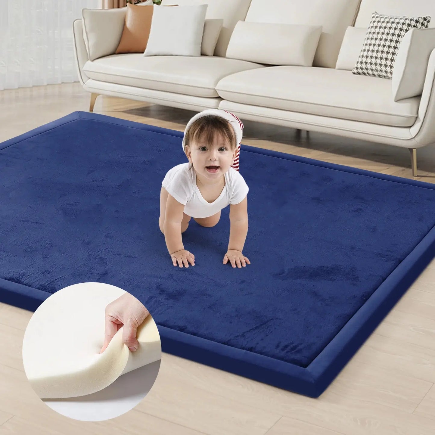 Soft Velvet Padded Minimalist Rug comfydesigners