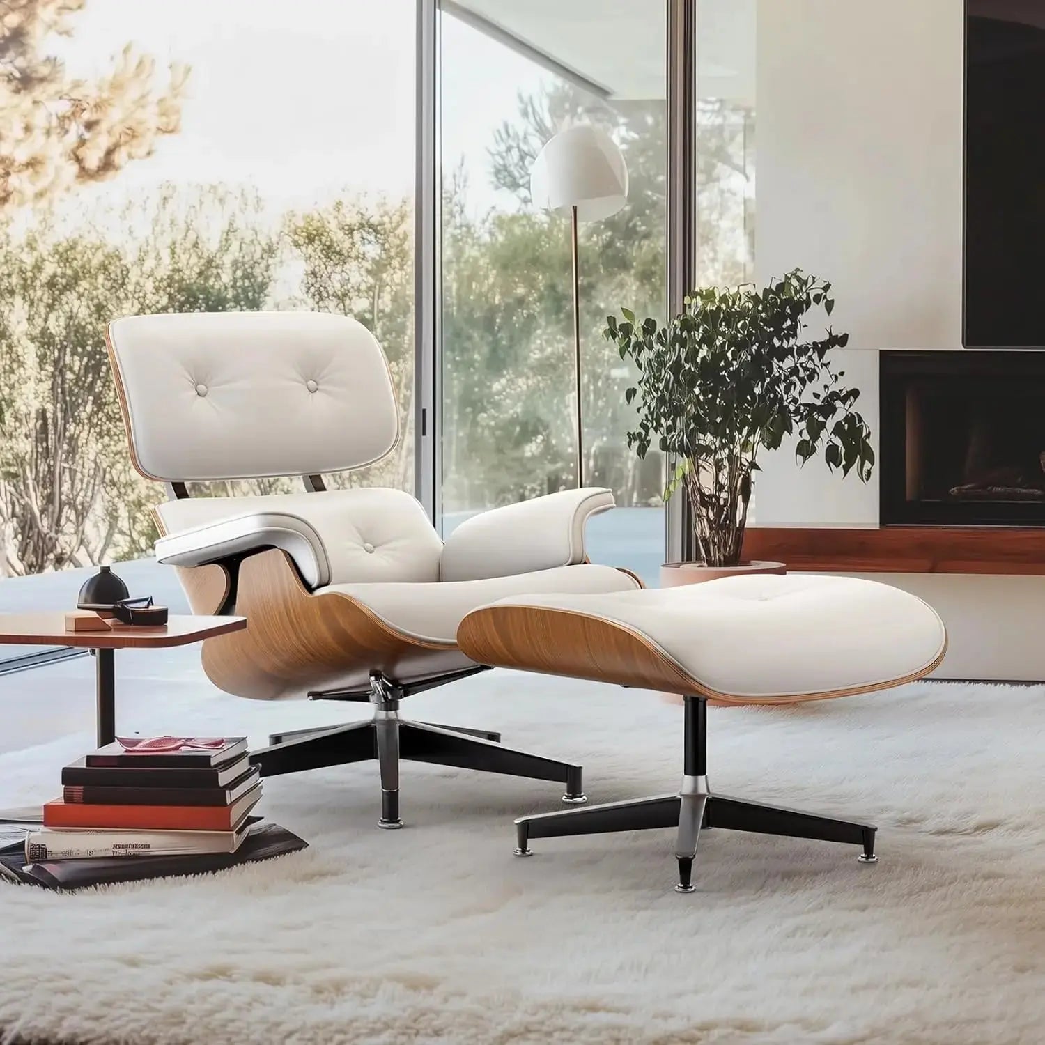 Leather Ergonomic Chaise Lounge with Ottoman comfydesigners