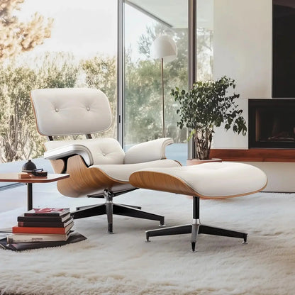 Leather Ergonomic Chaise Lounge with Ottoman comfydesigners