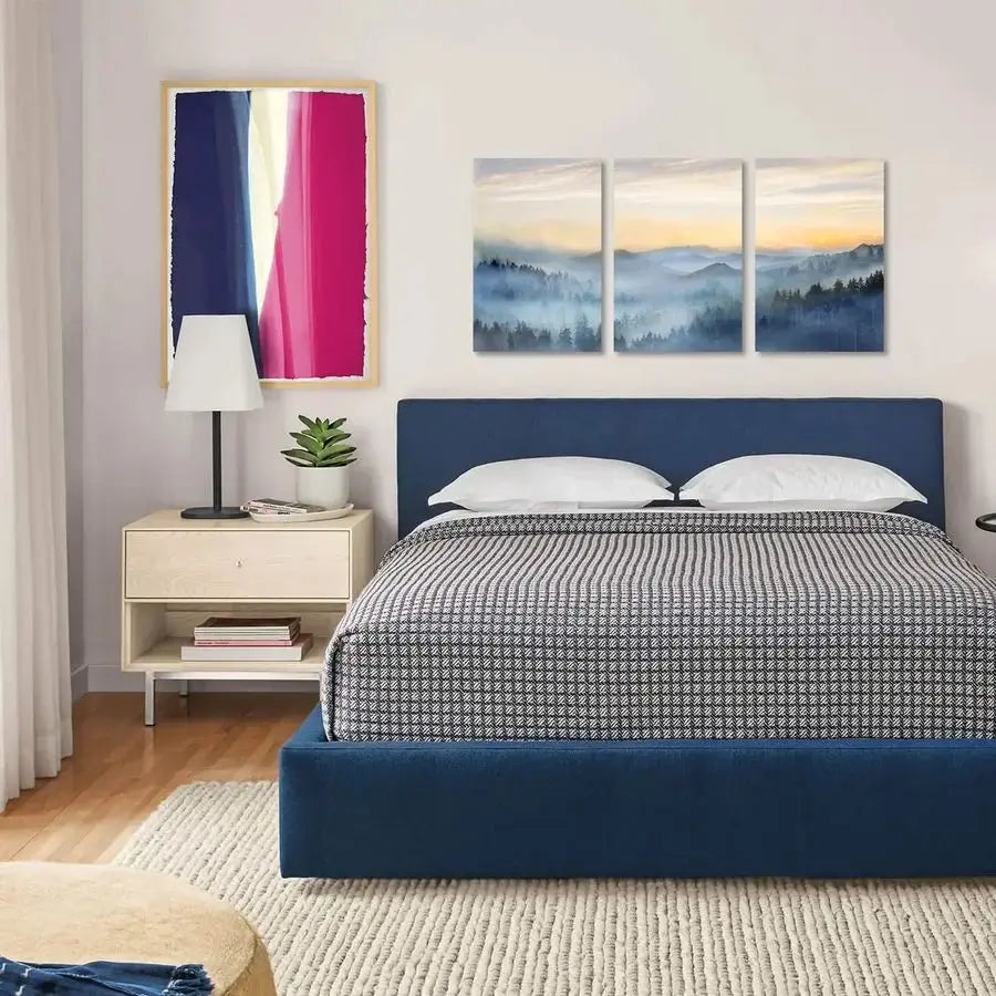 3 Panel Sunrise Misty Forest Print Picture comfydesigners