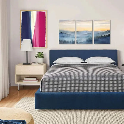 3 Panel Sunrise Misty Forest Print Picture comfydesigners