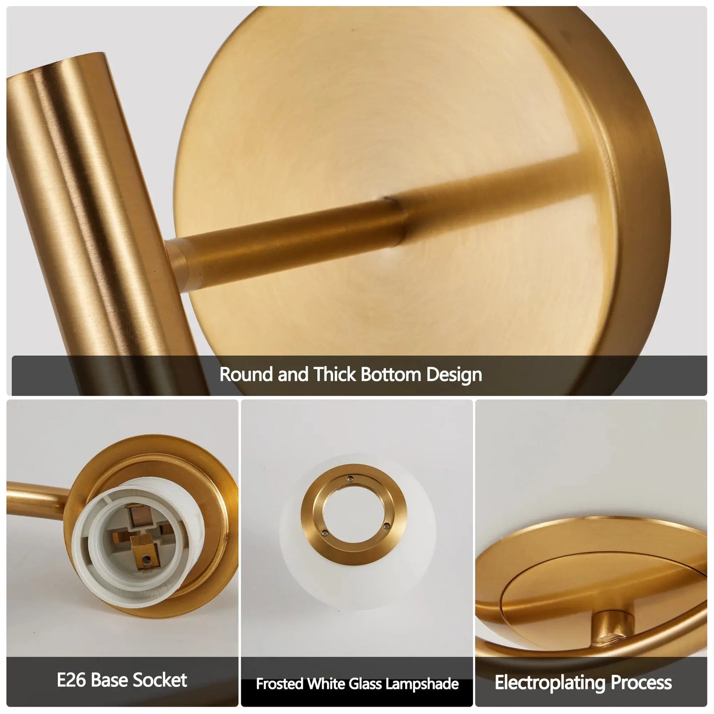 Luxury Golden Wall Sconces with Opal Glass Globe, Set of 2 comfydesigners