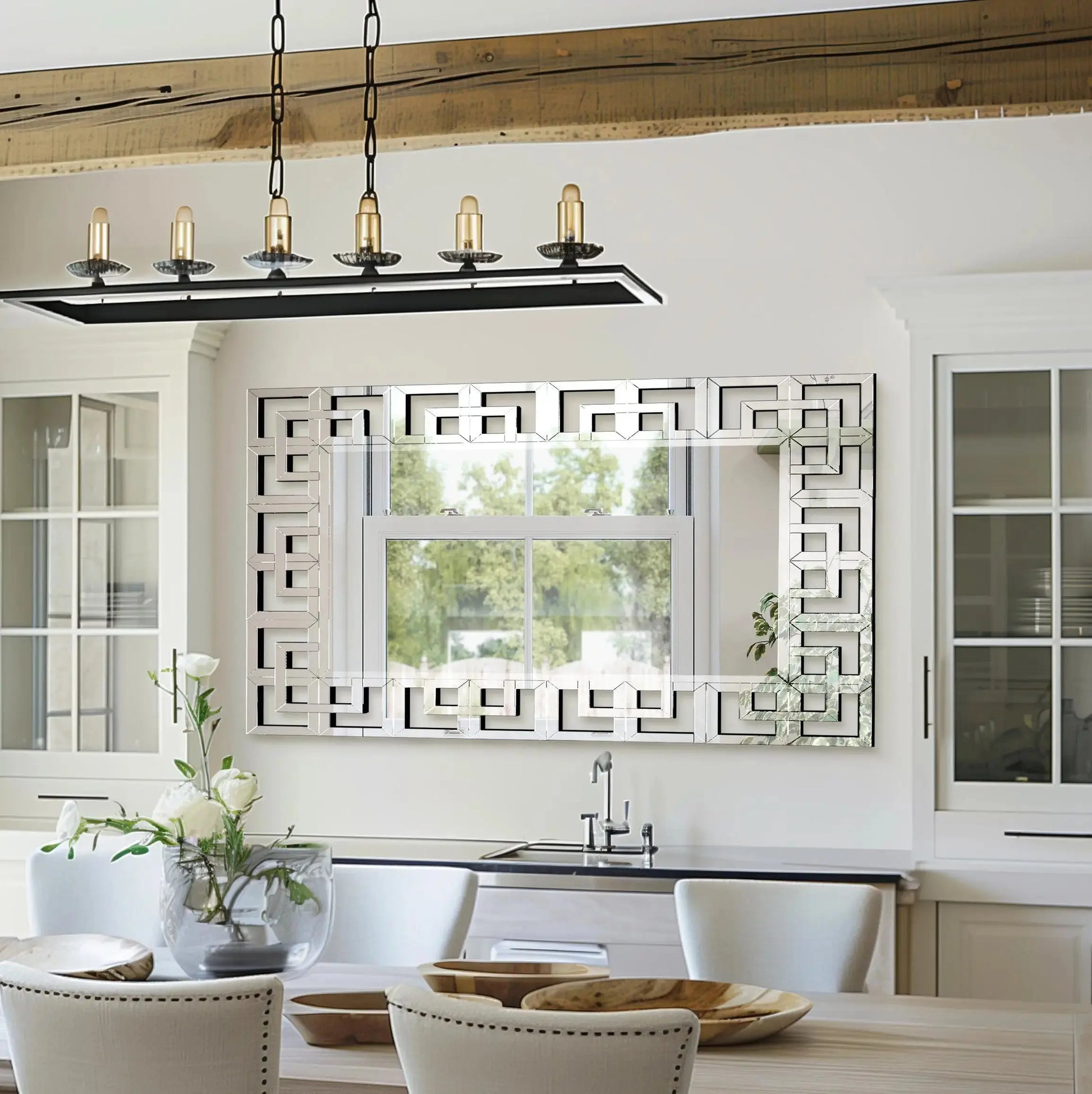 Silver Venetian Beveled Rectangle Wall Mirror comfydesigners