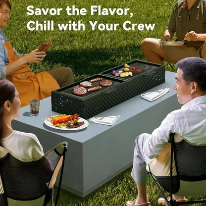 The Table That Brings Everyone Together — 48" 3-in-1 Propane Fire Pit Table with Griddle & 50,000 BTU comfydesigners