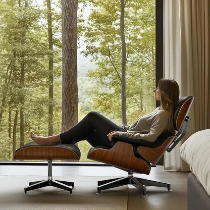 Leather Ergonomic Chaise Lounge with Ottoman comfydesigners