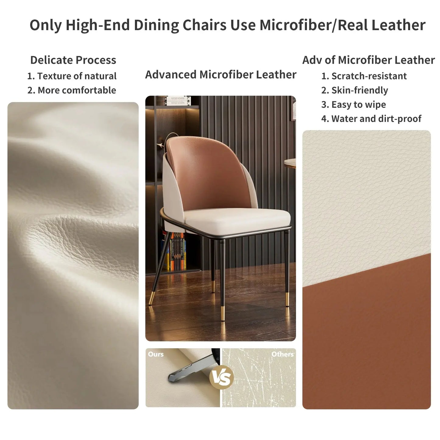 Faux Leather Dining Chair, Set of 2 comfydesigners