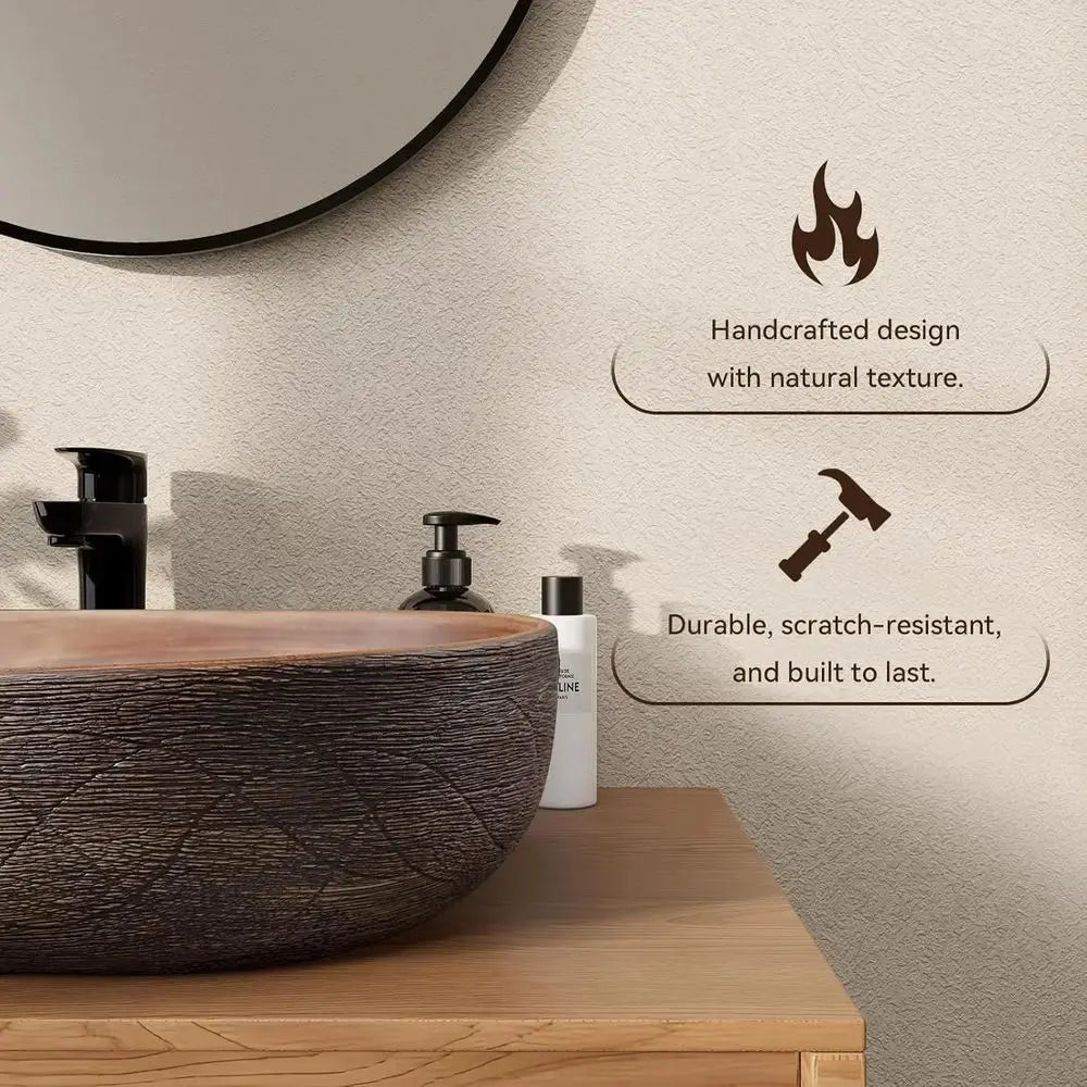 23" Oval Ceramic Vessel Sink | Handcrafted Retro Design, White — Bathroom Vanity Sink comfydesigners