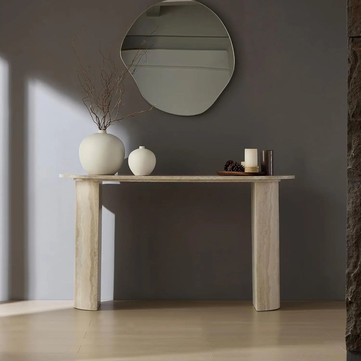 Curved Marble Console Table — 55"