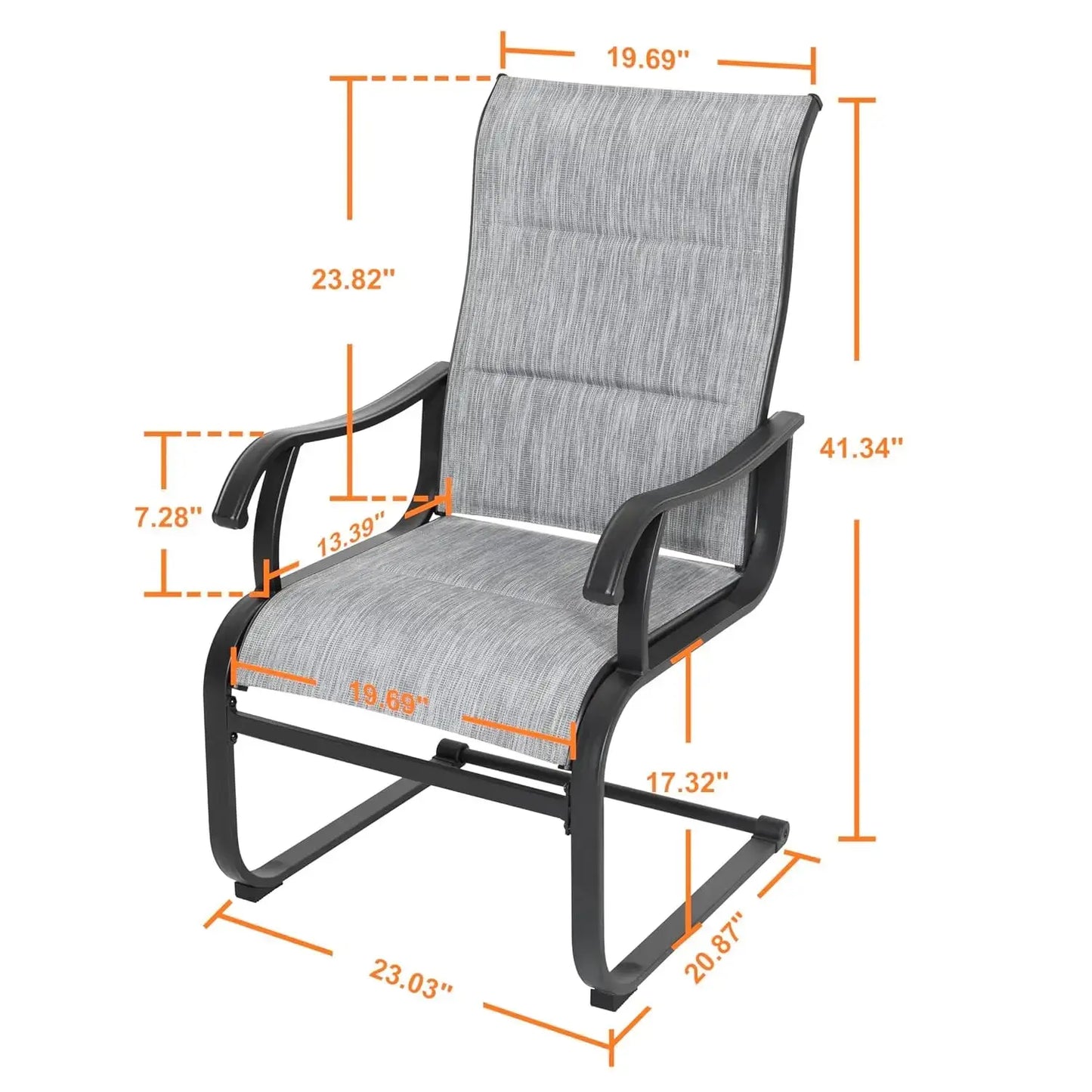 Sit Back. Spring Forward. — Set of 2 Outdoor High-Back Spring Motion Textilene Patio Chairs comfydesigners