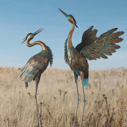 Standing Metal Heron Garden/Outdoor Decorations comfydesigners