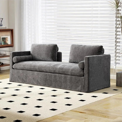Oversized Tufted Chaise Lounge with Pillows comfydesigners