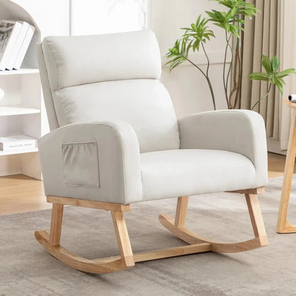 Sherpa Nursery Glider Rocking Chair with Pockets comfydesigners