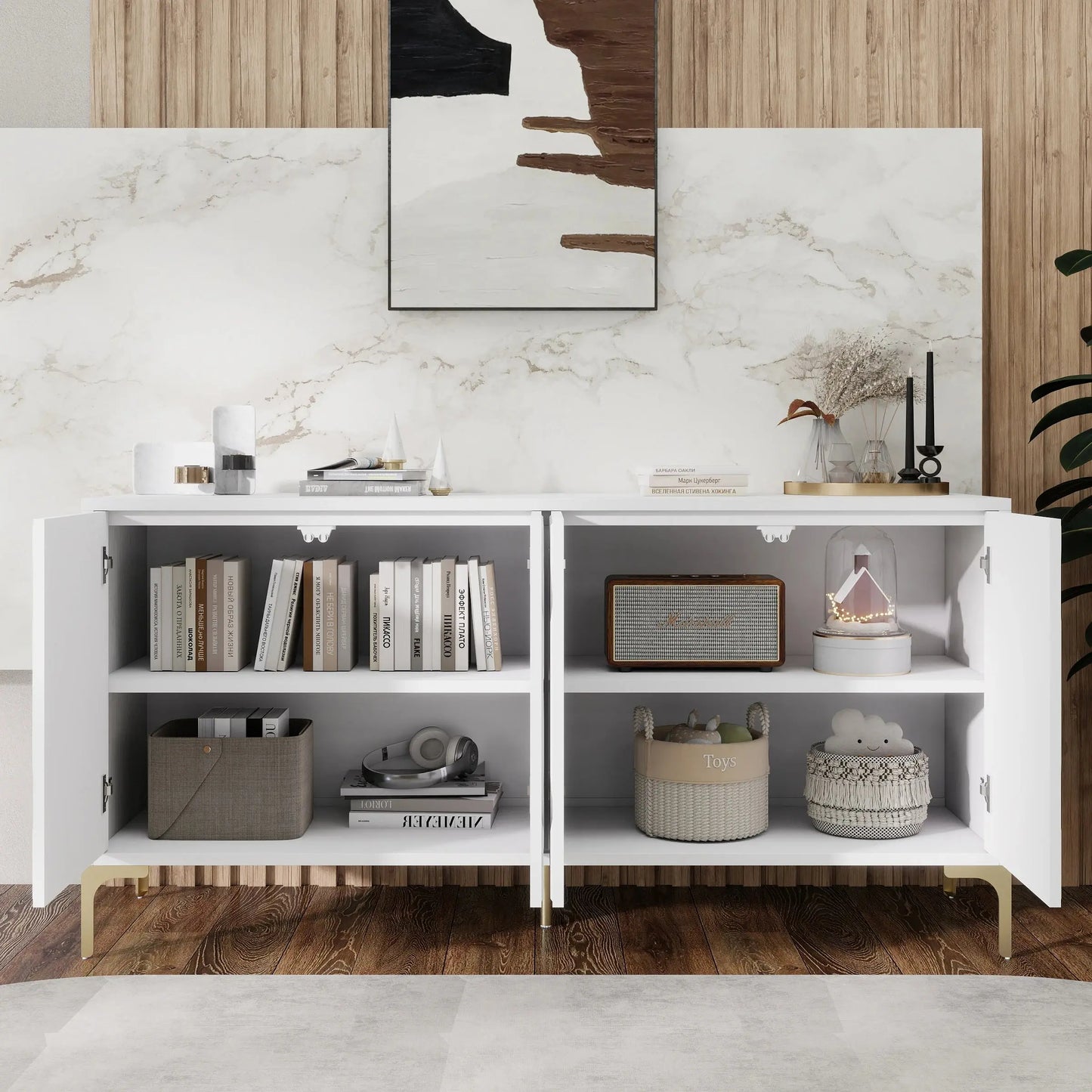 Press-to-Open Design Buffet Cabinet comfydesigners