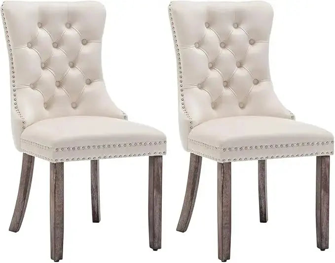 Velvet Dining Chairs, Upholstered with Deep Button Tuffed Back comfydesigners
