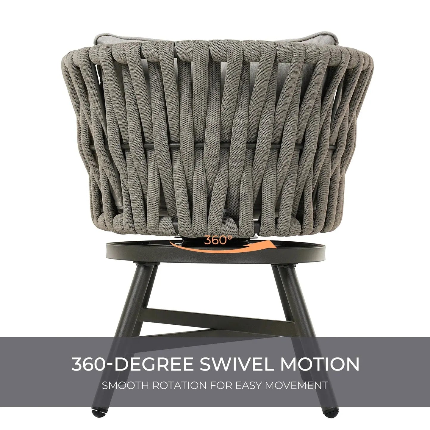 Where Boho Meets the Backyard — Set of 2 360° Swivel Rope Wicker Patio Chairs with Cushions comfydesigners