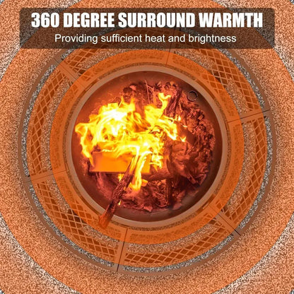 Grill. Dine. Gather. Repeat. — 47" Star-Pattern 3-in-1 Iron Fire Pit Table with 2 Cooking Grates comfydesigners