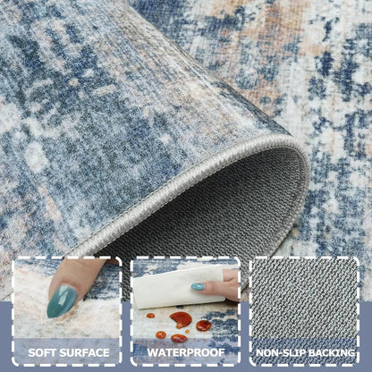 Large 9x12 Area Rug Machine Washable with Non-Slip Backing comfydesigners