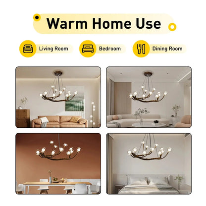 Bionic Branch Farmhouse Chandelier — 12-Light Warm White LED comfydesigners